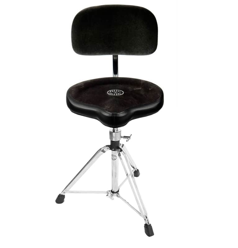 Roc n Soc Moto Seat Drum Stool/Throne With Backrest GREY image 1