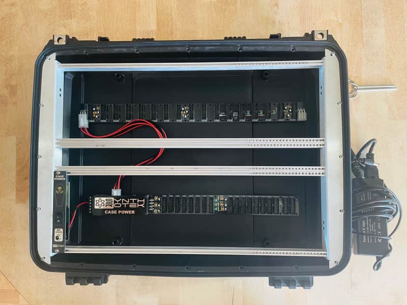Synthrotek 6U +1U 84HP Portable Eurorack Case 2023 - Black image 1
