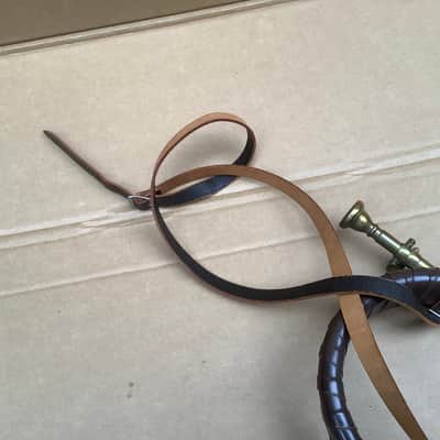 Vintage  FÜRST Fuerst PLESS Jagdhorn leater Ledergurt Jagd hunting Horn Germany image 10