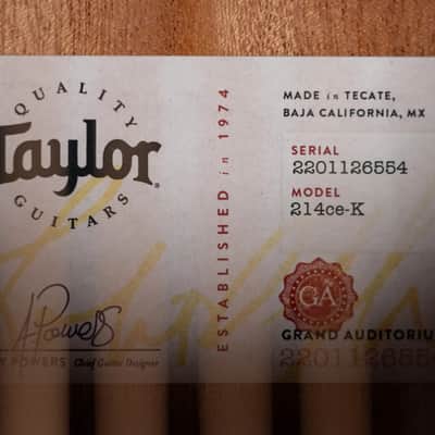 Taylor 214ce-K Grand Auditorium Acoustic/Electric Guitar with Gig Bag image 15