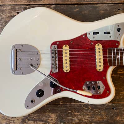 Fender Japan Early 1993 FujiGen-Buiilt Jaguar 1966 Reissue MIJ N-Serial 1993-94 Olympic White image 16