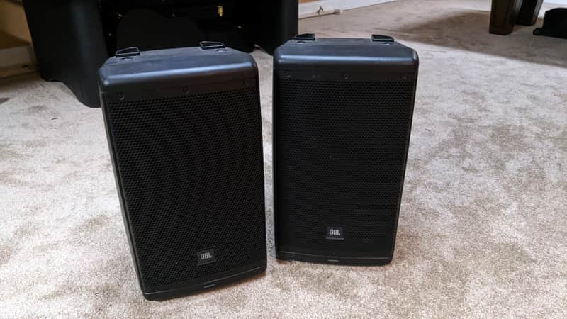 JBL EON610 2-Way 10” Powered Speaker PAIR with Stands image 1