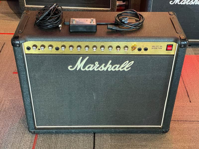 Vintage Marshall 5213 MOS-FET 100 Reverb Twin Guitar Combo Amp - 1986 Black - W/Footswitch image 1