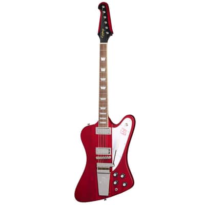 Epiphone  "Inspired by Gibson Custom Shop" 1963 Firebird V Guitar w/ Gibson USA Pickups Maestro Vibrola and Hard Case - Ember Red image 3