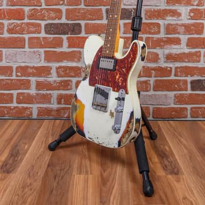 Fender Custom Shop 2020 Winter NAMM Ltd 60 Telecaster Custom Aged Olympic White Over 3-Color Sunburst Heavy Relic 2020 w/OHSC image 5