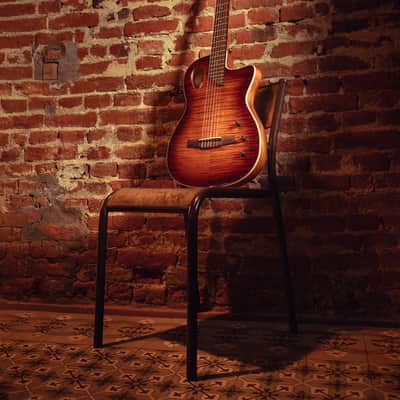 Angel Lopez Hybrid Nylon Acoustic Electric Guitar Tobacco Sunburst SHERRY CE TB image 7