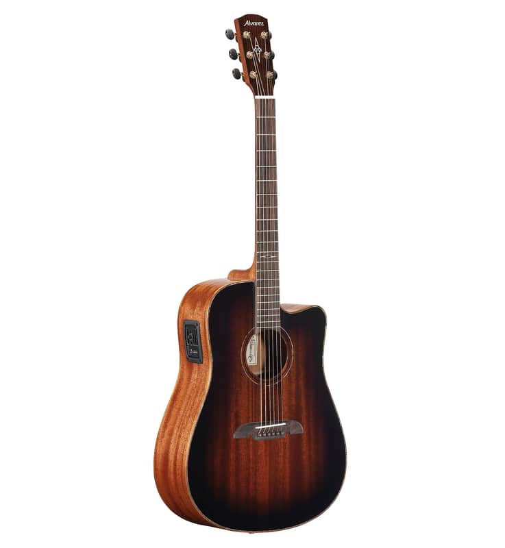 Alvarez  MDA66CESHB - Solid Mahogany Dreadnought Electric Acoustic, in Shadowburst Gloss Finish image 1
