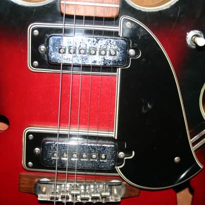 Univox Coily U1825 1960's Red Burst image 7