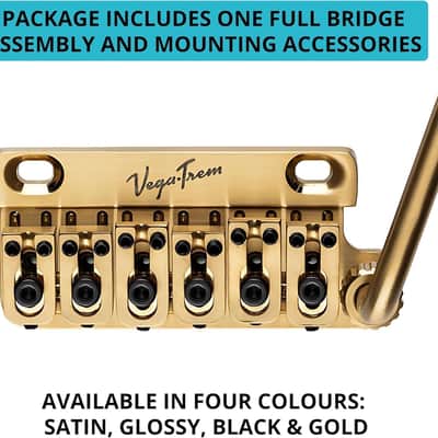 Vega-Trem VT1 Special 2-Points Stratocaster Guitar Tremolo Bridge For Strat No Mods Easy Installation (Gold, Right) image 3