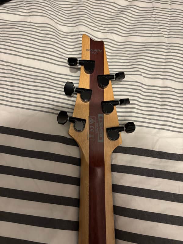 Ibanez RGDIM6FM-CLF Iron Label 2018 - Cerulean Blue Burst Flat