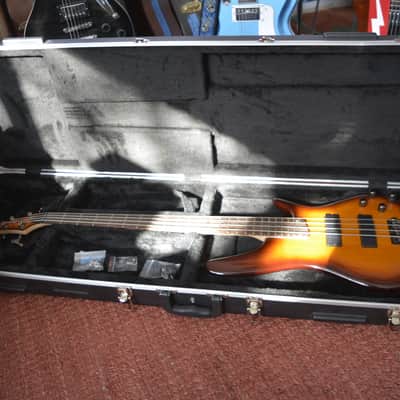 2010 Ibanez SR370 Soundgear Active Bass in Brown Burst, w/New Black Dunlop Straploks & a New Black ABS Hardshell Case image 14