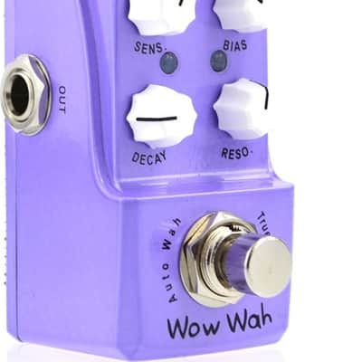 Joyo JF-322 Wow Wah (Auto wah) True Bypass Mini Pedal w/ 2 Patch Cables image 13