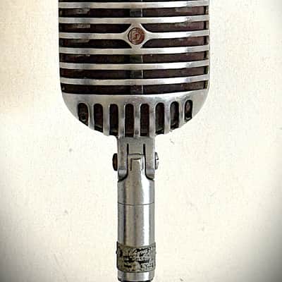 Vintage 1940s Shure Bros 55C Dynamic Microphone, works great, incl stand & cable image 2