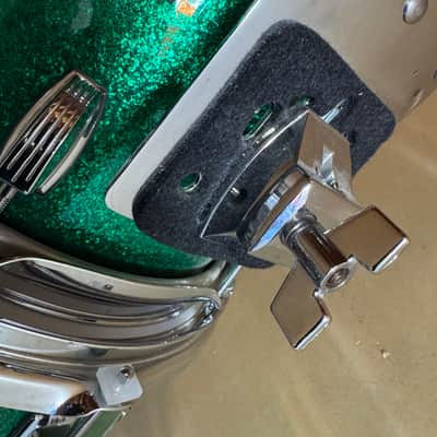 Bryan Hitt's REO Speedwagon 2000s Ludwig Classic Maple With Complete Hardware - Green Sparkle image 23