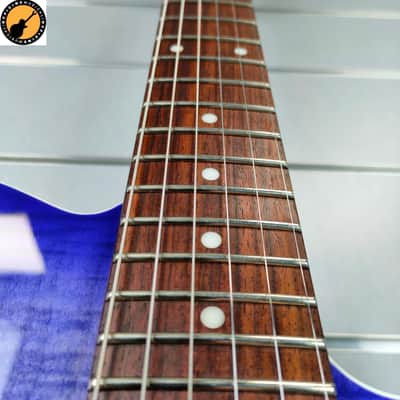 G&L Tribute Asat Deluxe Carved Top 2021 - Clear Blueburst image 4