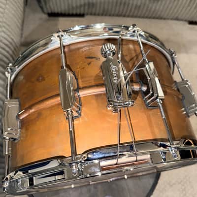 Ludwig CopperPhonic 8x14" 10-Lug Snare Drum 2017 - Present - Raw Patina Copper image 7