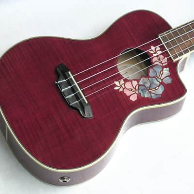LUNA Flora purple electric UKULELE UKE Concert size w/ Gig Bag - Maple Top image 3