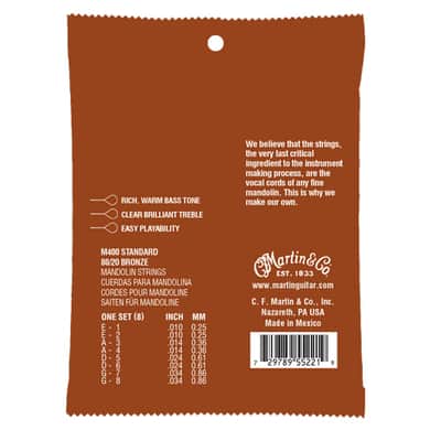 Martin M400 Standard Mandolin Strings .010-.034 image 2