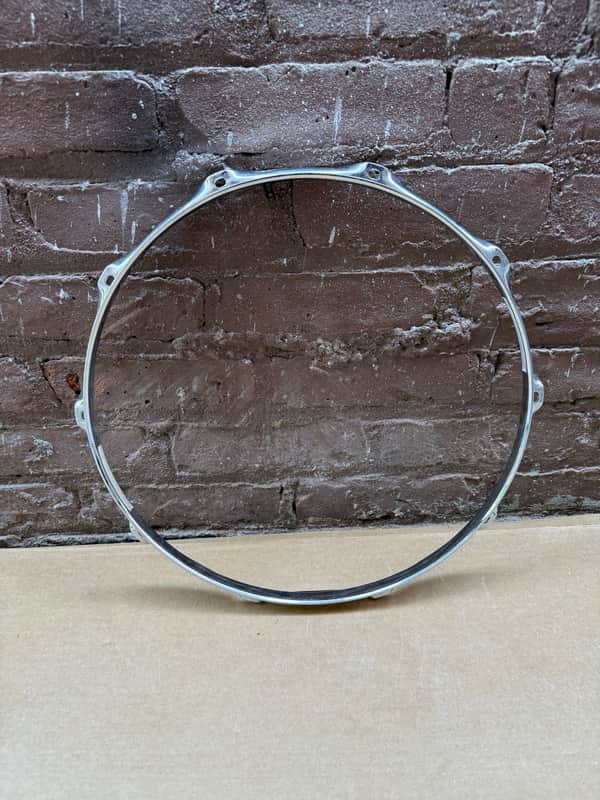 Unbranded 14" 10-Lug Snare Side Bottom Hoop Rim Chrome - Used, Good Condition image 1