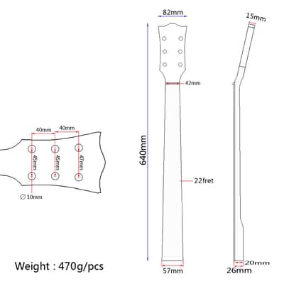 Les Paul SG Style 22 Frets Guitar Neck, Mahogany image 7