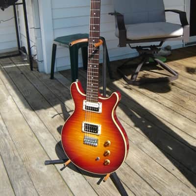 1991 Hamer USA Sunburst flat top with Sustain Block , Cherry Sunburst w/ OHSC image 3