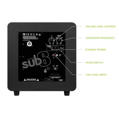 Immagine Kanto: SUB8V Powered Subwoofer - Matte Black (SUB8VMB) - 3