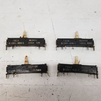 Used Set of 4 Original ARP Pro Soloist or Pro/DGX Sliders for Refurbishing/Parts/Repair