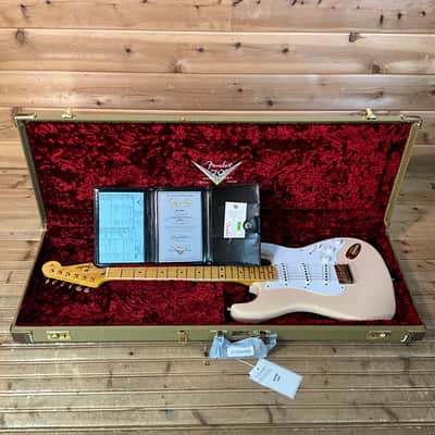 Fender Limited Edition 1954 HardTail Stratocaster Deluxe Closet Classic Electric Guitar - Super Faded Aged Shell Pink image 7