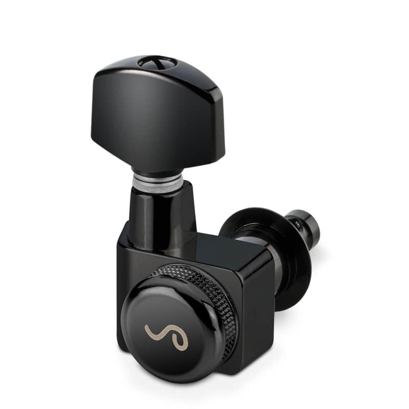 Schaller Germany F-Series 6-InLine 2-Pin Locking Tuners for Strat/Tele - BLACK image 1