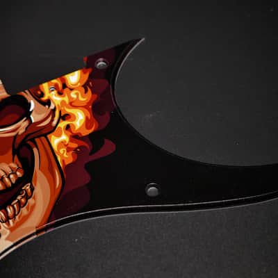 Burning Skull / Ibanez Pickguard / RG350 / JEMJR / Graphic / Stormguitar image 9