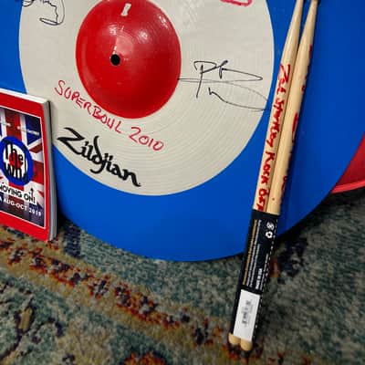Zak Starkey's The WHO Zildjian Custom "RAF Target" Logo 22" Cymbal from Super Bowl 2010 Halftime Show. Signed by The WHO!! image 11
