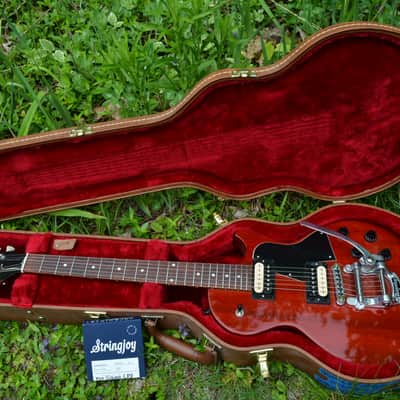 2019 Gibson Les Paul Special Limited Edition in a Heritage Red Cherry finish w/Upgrades such as a Bigsby, Dunlop Black Straploks, Kluson Locking Tuners, New Stringjoy Strings and Newer Brown Gibson HSC image 10
