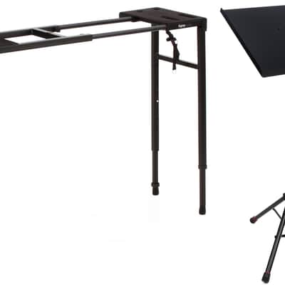 Gator Frameworks GFW-UTILITY-TBL Heavy-duty Keyboard Table Bundle with Gator Frameworks GFW-UTL-MEDIATRAY1 Compact Adjustable Media Tray Stand image 1