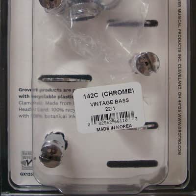 Grover 142C Vintage Bass Tuning Machines, 2 + 2, Chrome image 5