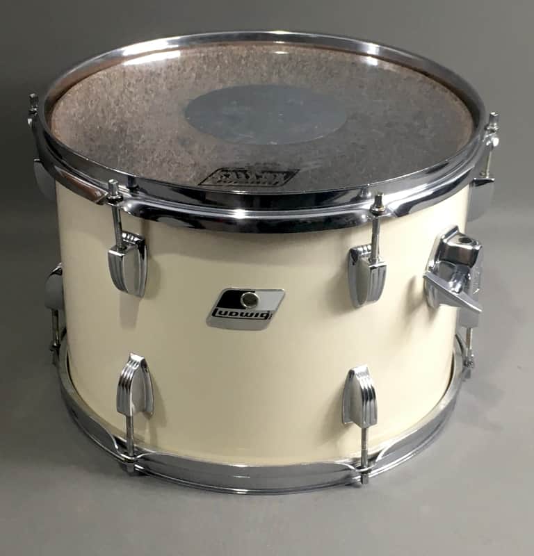 Vintage Ludwig Made in USA Monroe NC S/L Series 9x13” Rack Tom Drum 1981-1983 White Cortex Granitone Pre-Rockers image 1