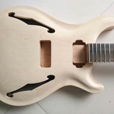 Paul Reed Smith Style Kit Clone/copy Custom 22 Semi Hollow 2016 Maple Top Raw Mahagony Back image 3