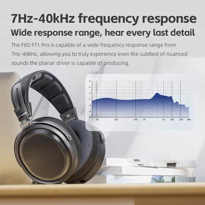 FiiO FT1 Pro Open-Back Planar Magnetic Wired Hi-Fi Headphones for Home, Studio, Recording, High Sensitivity (Black) image 8
