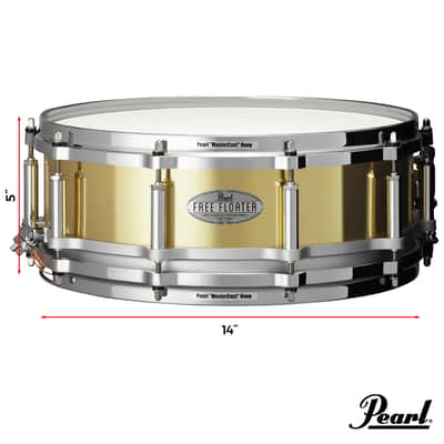 Pearl Free Floater 14x5" 1mm Brass Shell Snare Drum | Floating | NEW | Worldwide Ship | Authorized Dealer image 2