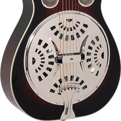 Recording King RR-36 Round Neck Dreadnought Resonator Acoustic Guitar, Mahogany Top, Vintage Sunburst image 2