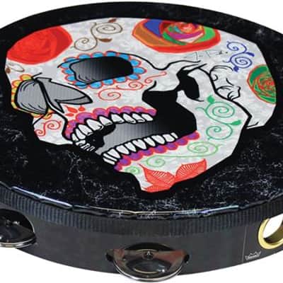 Remo Artbeat Tambourine 10 Inch 10x1 Row Candy Skull by Jose Pasillas image 1
