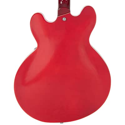 Vintage VSA500P ReIssued Semi Acoustic Guitar ~ Cherry Red image 5