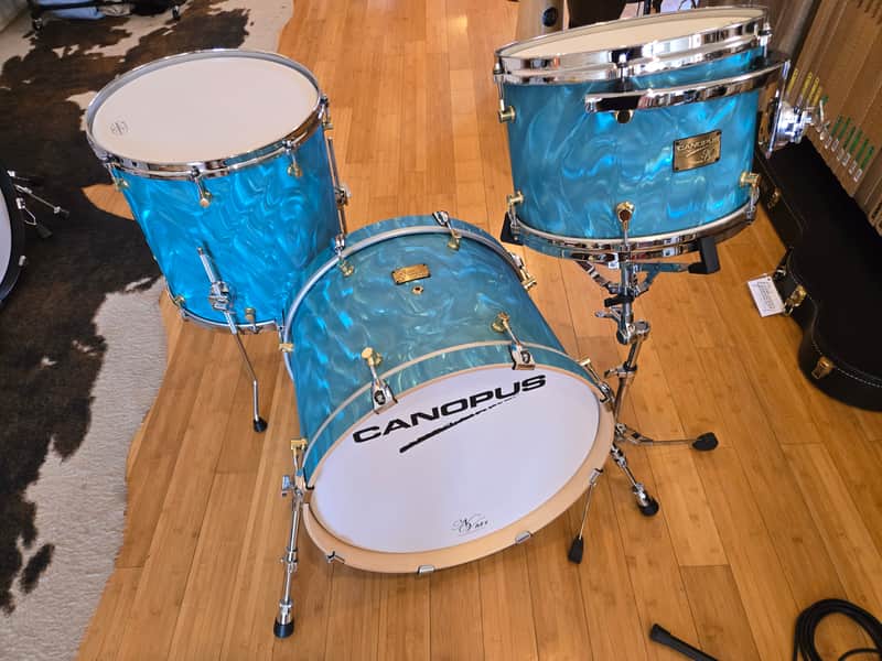 Drum Kits - Canopus Drums Neo Vintage 14x20 9x13 16x16 NV60-M1 (Aqua Satin)