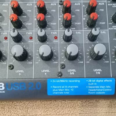 Alesis MultiMix 8 USB 2.0 FX 8-Channel Mixer with Effects 2010s - Black image 5