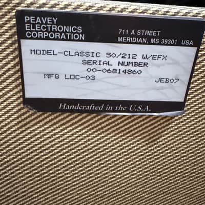 Peavey Classic (Original) 50 212 50-Watt 2x12" Guitar Combo (1994) - Tweed image 4