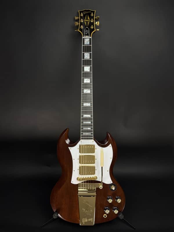 Gibson Custom M2M 1963 Les Paul SG Custom 3-PU Maestro VOS Gold Hardware - Walnut image 1