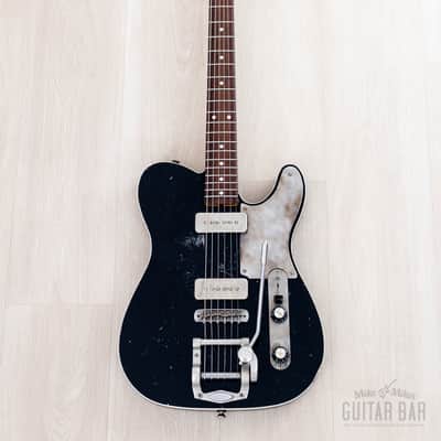 2021 Macmull Heartbreaker Custom P-90 HB-C T-Style Black Relic w/ Bigsby, Case & CoA image 2