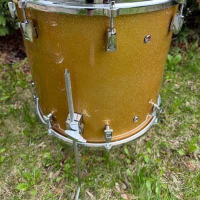 Yamaha Absolute Hybrid Maple 16x15 Floor Tom Drum // Drum Set Gold Champagne Sparkle AHM image 4