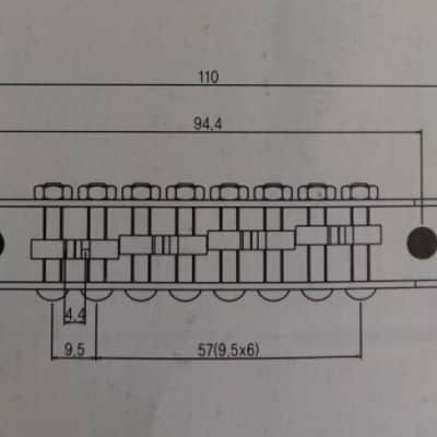 Chrome,8 Strings Brass Flat Bottom Base Bridge,BM-108CR image 2