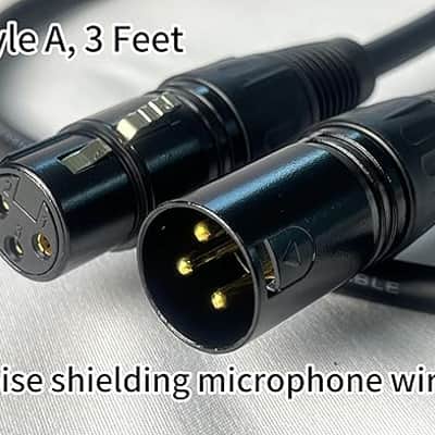XLR Microphone Cable for Speaker or PA System, All Copper Conductors, 6MM PVC Jacket, Premium XLR to XLR True Shielded Wire Black(1, Style A, 3 Feet) image 4