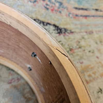 Slingerland 14x7" 3-ply Snare Drum in Yellow Marble Lacquer 1950s image 18